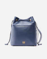 Leather bucket bag with Love Birds logo - | Pinko