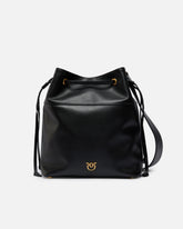 Leather bucket bag with Love Birds logo - | Pinko