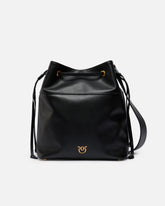 Leather bucket bag with Love Birds logo - | Pinko