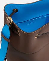 Medium full-grain leather bucket bag with Love Birds logo - | Pinko