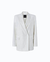 Oversized double-breasted jacket with rhinestones - | Pinko