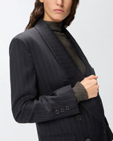 Zweireihiger Nadelstreifenblazer aus Wolle - | Pinko