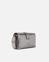 Love Bag One Slouchy medium shoulder bag in laminated leather - Grey | Pinko