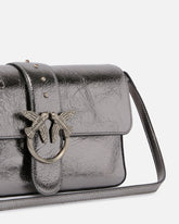 Love Bag One Slouchy medium shoulder bag in laminated leather - Grey | Pinko