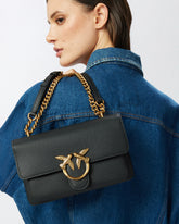 Kleine Umhängetasche Love Bag aus weichem Leder - Schwarz | Pinko