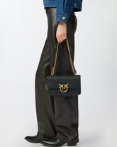Kleine Umhängetasche Love Bag aus weichem Leder - Schwarz | Pinko
