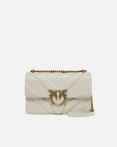 Medium Love Bag pebbled leather crossbody bag with V-shaped pattern and logo - | Pinko