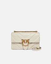Medium Love Bag One Light chevron nappa leather crossbody bag - White | Pinko
