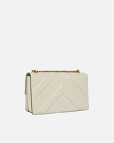 Medium Love Bag One Light chevron nappa leather crossbody bag - White | Pinko