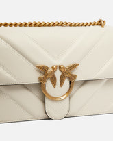 Medium Love Bag One Light chevron nappa leather crossbody bag - White | Pinko