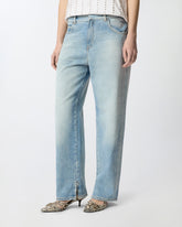 Loose-fit jeans with slits - | Pinko