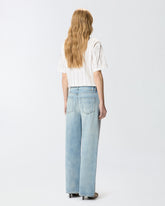 Loose-fit jeans with slits - Blue | Pinko