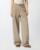 Brown jeans with studs - | Pinko