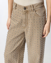 Brown jeans with studs - | Pinko