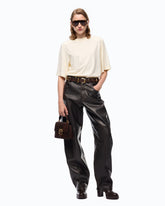 T-shirt with rhinestones and logo - | Pinko