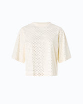 T-Shirt mit Strass und Logo - Gelb | Pinko