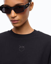 T-Shirt mit weiten Ärmeln und dem Logo Love Birds - | Pinko