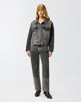 Denim trucker jacket with mini studs - | Pinko