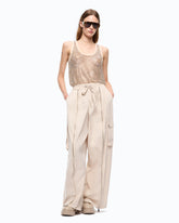 Mesh tank top with crystals - Gold | Pinko