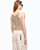 Mesh tank top with crystals - Gold | Pinko