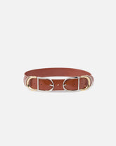 Gürtel aus glänzendem Leder mit Metallösen, 4 cm breit - | Pinko