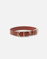Gürtel aus glänzendem Leder mit Metallösen, 4 cm breit - | Pinko