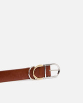 Gürtel aus glänzendem Leder mit Metallösen, 4 cm breit - | Pinko