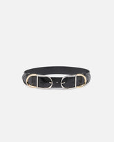 Gürtel aus glänzendem Leder mit Metallösen, 4 cm breit - | Pinko