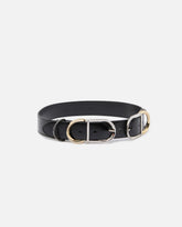 Gürtel aus glänzendem Leder mit Metallösen, 4 cm breit - | Pinko