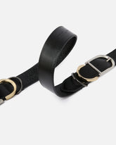 Gürtel aus glänzendem Leder mit Metallösen, 4 cm breit - | Pinko