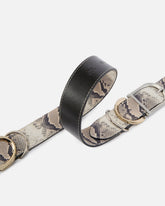 Belt with python print and metal loops, 4 cm - | Pinko