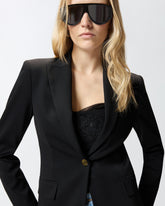 Fitted jacket with gold-coloured buttons - Black | Pinko