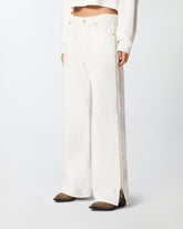 Wide-leg jeans with side zips - | Pinko