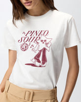 T-shirt with Pinko Sour disco star print - Multicolor White-Burgundy | Pinko