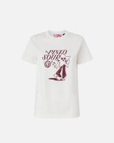 T-shirt with Pinko Sour disco star print - Multicolor White-Burgundy | Pinko