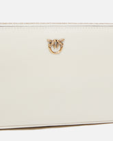 Leather Mini Half Moon crossbody bag - White | Pinko
