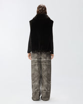 Weste in Pelzoptik mit Reißverschluss - | Pinko