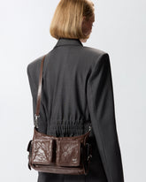 Medium leather Cargo Bag with pockets - | Pinko