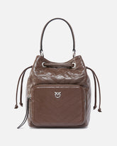 Small leather Cargo Bucket Bag with pocket - | Pinko