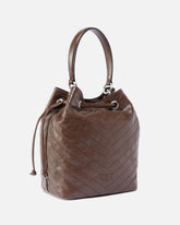 Small leather Cargo Bucket Bag with pocket - | Pinko