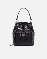 Small leather Cargo Bucket Bag with pocket - | Pinko