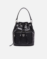 Small leather Cargo Bucket Bag with pocket - | Pinko