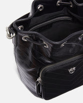 Small leather Cargo Bucket Bag with pocket - | Pinko