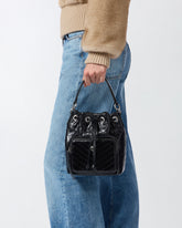 Small leather Cargo Bucket Bag with pocket - | Pinko
