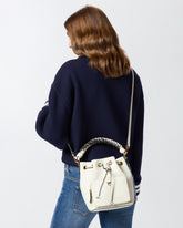 Small leather Cargo Bucket Bag with braiding - | Pinko