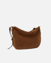 Mittelgroße Hobo-Schultertasche aus Veloursleder mit Logo Love Birds - | Pinko