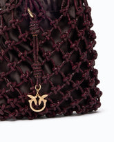 Small shoulder bag with micro rhinestones - Dark Red | Pinko