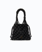 Small shoulder bag with micro rhinestones - Black | Pinko