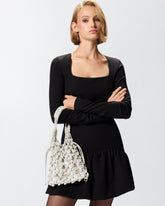 Small shoulder bag with micro rhinestones - | Pinko