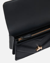 Mini Love Bag One shoulder bag in chevron leather and nappa with triple chain - Dark Grey | Pinko